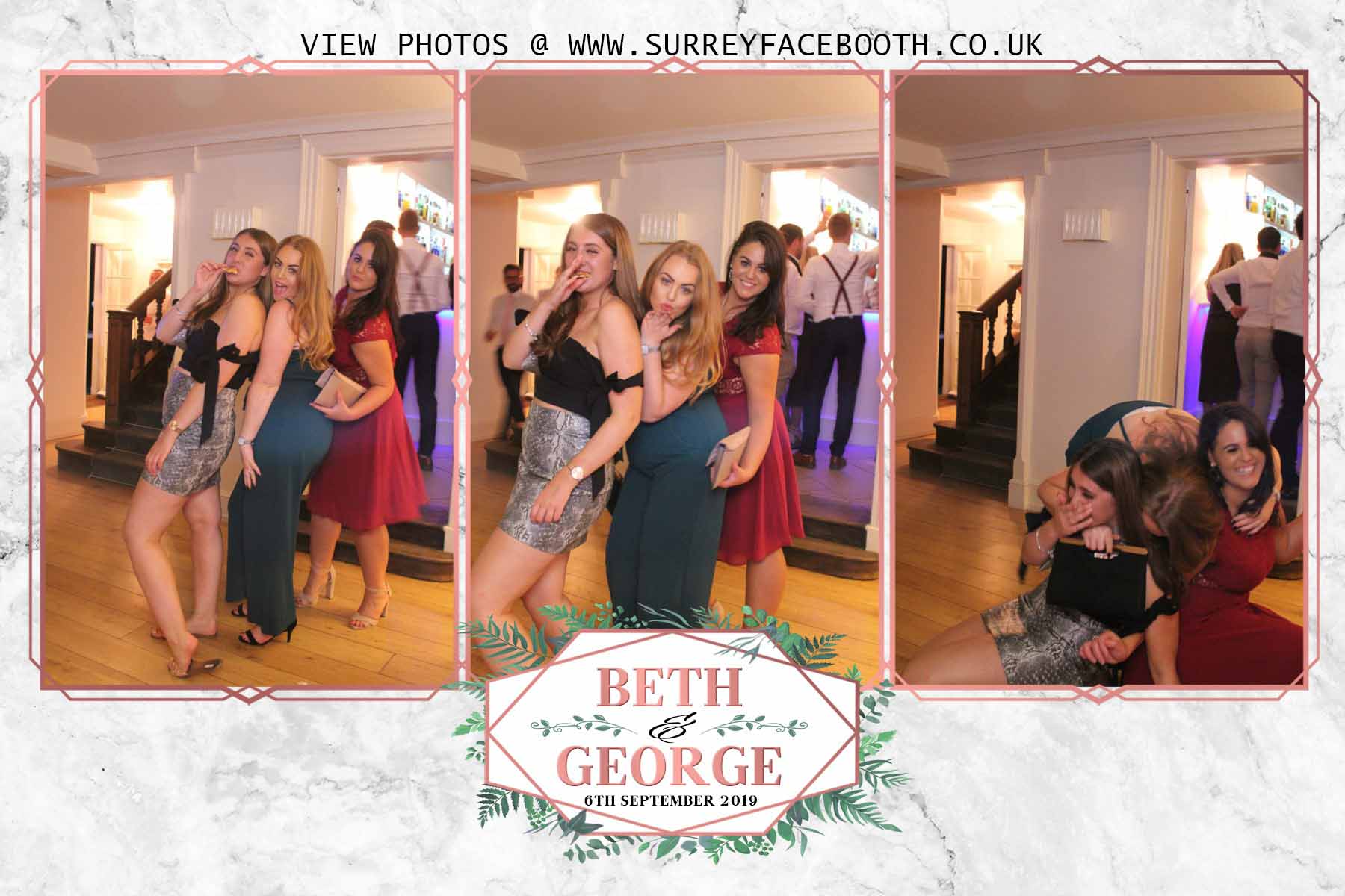 George and Beth's Wedding  | View more photos from the event at galleries.surreyfacebooth.co.uk/u/Surrey-FaceBooth/George-and-Beths-Wedding